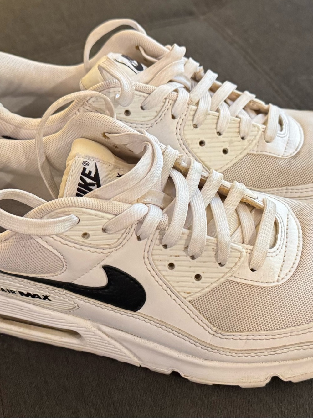 Nike Air Max 90 Women’s White Sneakers with Black Swoosh